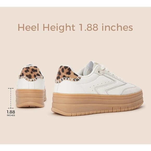 🆕Women's White/Grey Classic Fashion Sneakers Leather Comfy Breathable Shoes - Picture 7 of 9